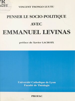 cover image of Penser le socio-politique avec Emmanuel Lévinas